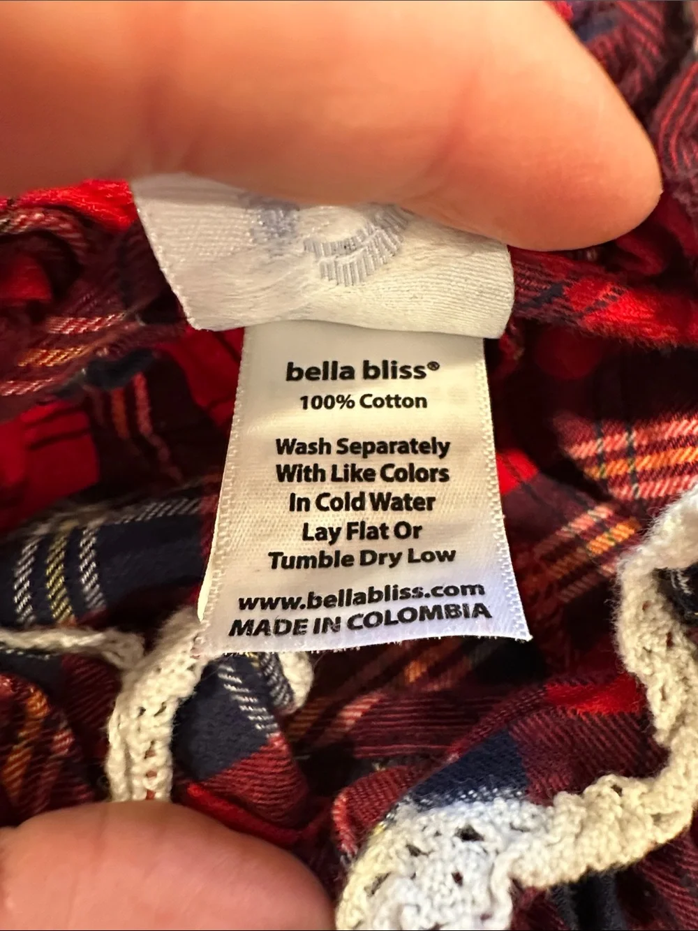Bella Bliss Kids Red Plaid Flannel Ruffle Top and Bloomer Set Size 2